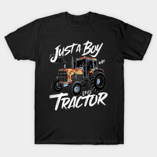 "Tractor Enthusiast: Just a Boy Who Loves Tractors" T-Shirt